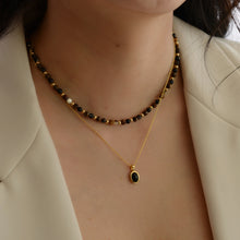 Load image into Gallery viewer, HN004 Black agate pendant necklace
