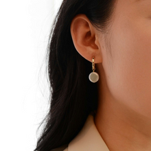 Load image into Gallery viewer, Coin pearl earring | Fresh water pearls and gold filled  HE013
