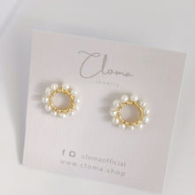 Load image into Gallery viewer, Round Flower Ear Stud HE004
