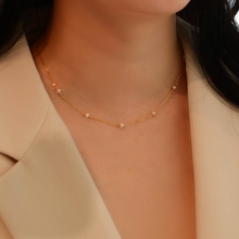 Load image into Gallery viewer, Floating pearl necklace | Freshwater pearls Gold filled chain HN014
