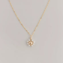 Load image into Gallery viewer, Maley flower necklace | Freshwater pearls gold filled bead and chain HN020
