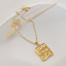 Load image into Gallery viewer, N045 Gold rectangle pendant necklace
