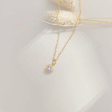 Load image into Gallery viewer, Zircon pendant necklace | Gold filled chain and zircon pendant HN011
