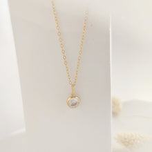 Load image into Gallery viewer, Zircon pendant necklace | Gold filled chain and zircon pendant HN011
