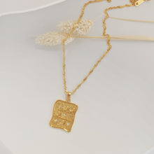 Load image into Gallery viewer, N045 Gold rectangle pendant necklace
