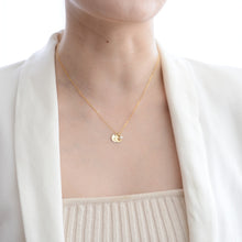 Load image into Gallery viewer, Hammered initial necklace | Gold filled wire and disc HN003
