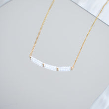 Load image into Gallery viewer, Gem smile pendant necklace | Moonstone/ pearls/ spinel, gold filled chain HN015
