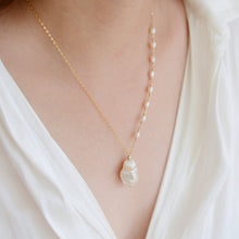 Load image into Gallery viewer, Baroque pearl pendant necklace | Freshwater pearl Gold filled chain HN012
