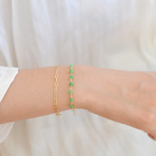 Load image into Gallery viewer, Jade beads bracelet | Jade and gold filled wire HB009
