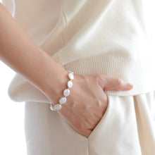 Load image into Gallery viewer, Coin pearl bracelet | Freshwater pearls gold filled beads and chain HB018
