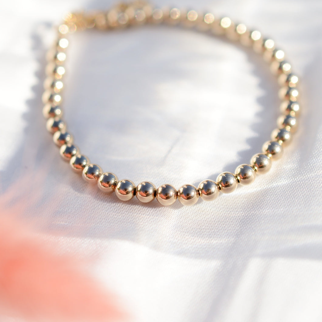 Helias gold beads bracelet | Gold filled beads and chain HB022