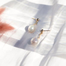 Load image into Gallery viewer, Lyric pearl earring | Freshwater pearls, gold filled chain HE025

