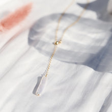 Load image into Gallery viewer, Uta lariat necklace｜Freshwater pearl, gold filled chain HN019
